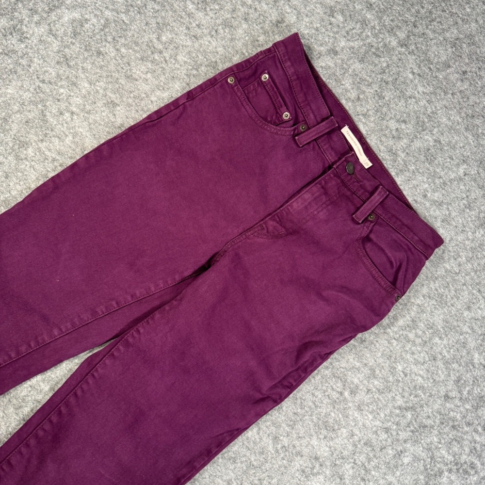 Levi 724 High Rise Straight Jeans Womens 29‎ Purple Raw Hem Denim 18883-0212